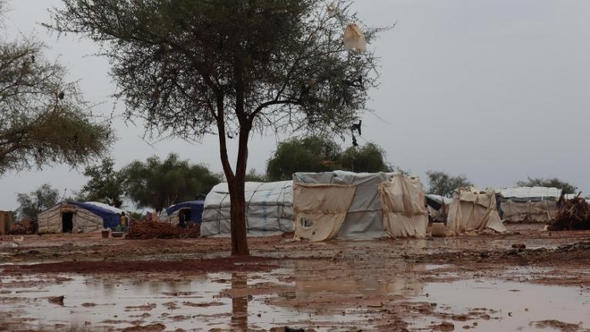 Vue d'un camp de personnes déplacées au Burkina Faso, en 2021