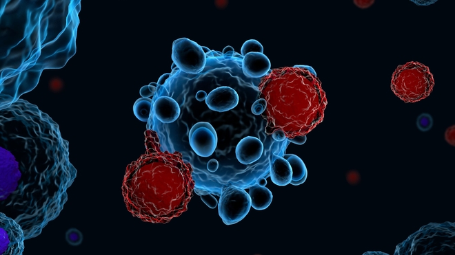 Illustration 3D d'une cellule cancéreuse